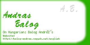 andras balog business card